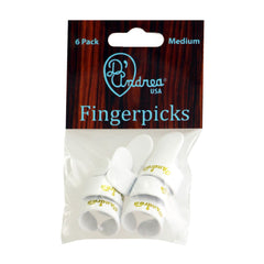 D'andrea Medium Finger Picks White - 6pc
