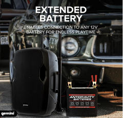 Gemini AS-15TOGO Portable Speaker Bluetooth Battery PA System