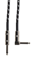 Citronic Braid Guitar Lead R/A Blk/Wht 3m