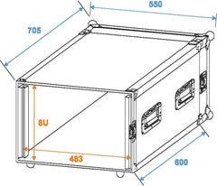 Roadinger Verstärker-Rack Pr-2St, 8 HE, 57 cm tief