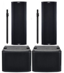 2x dB-Technologien Ingenia IG2T 800w 2-Wege-Aktivlautsprecher + 2x SUB915 15" Aktiv-Subwoofer und 2x Lautsprecherstangen