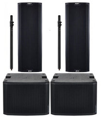 2x dB technologies Ingenia IG2T 800w 2-Way Active Speaker + 2x SUB915 15" Active Subwoofer and 2x Speaker poles
