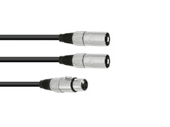 Omnitronic Adapterkabel XLR(F)/2XXLR(M) 1M Schwarz