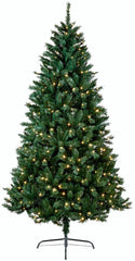 1.8m Pre-Lit Christmas Tree Warm White Mains Powered Hinged Branches