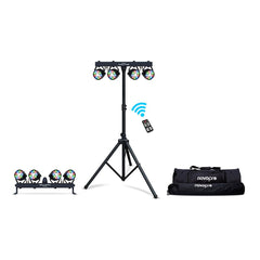 2x NovoPro Partybar 100 LED Lighting System inc. Stands & Bags (Bundle)