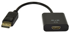 AV:Link Adaptor Lead Display Port Plug - HDMI Socket 0.2m