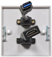 AV:LINK Multimedia Wallplate with 8K HDMI & USB 3.0 Sockets