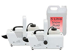 2 x QTX SW1 Schneemaschine 600 W High Power + Fernbedienung &amp; 5 l Flüssigkeit