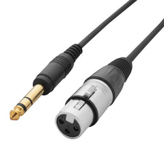 W Audio 0.25m XLR Female - 6.35mm Stereo Jack Cable
