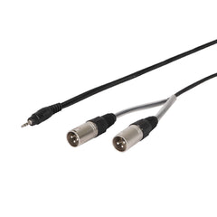 W Audio 3,5-mm-Stereo-Klinkenstecker auf 2 x XLR-Stecker, 1,5 m langes Kabel