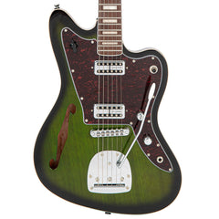 Vintage Revo Series Surfmaster Thinline Twin Guitar - Greenburst