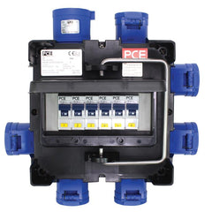 Boîte de distribution PCE IMST, entrée 32 A 240 V, sortie 6 x 16 A (9030331)