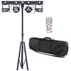 AFX EVENTBAR-BAT LED Derby UV Strobe GigBar Disco Lighting Battery Powered Bundle