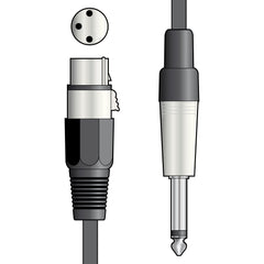QTX XLRF to 1/4 inch Mono Jack Mic Lead (6m)