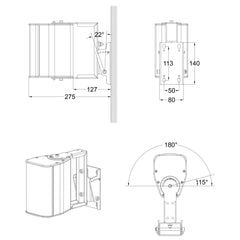 Audiophony iLINE23supw Support mural pour colonne iLINE23 - Blanc