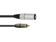 Omnitronic Adapterkabel XLR(M)/Cinch(M) 0,2M Schwarz