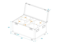 Roadinger Flightcase 4X Led Tha-100F/Tha-120Pc Mit Rädern