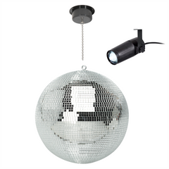 Thor 30cm Mirrorball Silver inc motor & pinspot