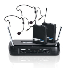 LD Systems ECO 2X2 BPH 2 Dual - Kabelloses Mikrofonsystem mit 2x Beltpack, 2x Headset