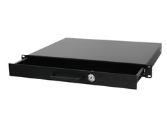 Thor Rack Mountable Drawer 1U, Lockable - Black *B-STOCk*