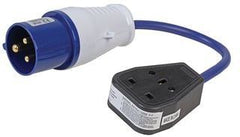 Pro Elec 16A Plug to 13A Single Socket Adaptor Power Lead