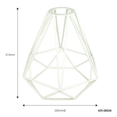 LYYT Lampe Cage - Forme Diamant - Lumière Industrielle Rétro Blanche