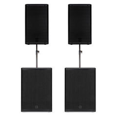 Bundle of 2x RCF SUB 15-AX Subwoofer 15" 2200w with 2x RCF ART912-AX Active Speaker 12" 2100w and Poles