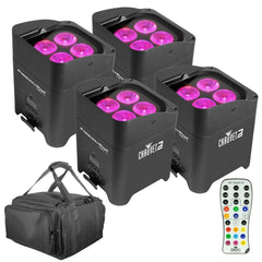4x Chauvet DJ Freedom PAR HEX 4 lampadaires sans fil alimentés par batterie