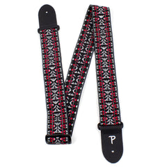 Perris 287 2" Retro Hootenanny Poly Guitar Strap Silver Red