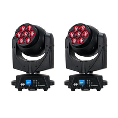 2x ADJ Vizi Q Wash 7 280W LED RGBW Wash Moving Head DJ Disco