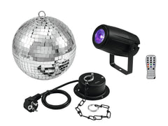 Eurolite Mirror Ball 20Cm With Motor + Led Pst-5 Qcl Spot Bk