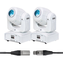 2x Equinox Fusion Spot XP White 50W LED Moving Head DJ Disco Lighting