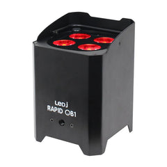 4x LEDJ Rapid QB1 Hex LED Uplighter Battery inc Wireless DMX Controller