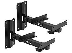 2x IMG Stageline Monitor Speaker Wall Bracket Support (Black)