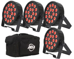 4x QTX PAR56 High Power 3-in-1 LED PAR Cans inc. Carry Bag