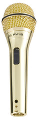 Peavey PVi2 Mikrofon, dynamisches Gesangsmikrofon mit Gold-Finish, inkl. Tragetasche, Clip und Kabel