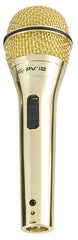 Peavey PVi2 Microphone Gold Finish Dynamic Vocal Mic inc carry pouch, clip and lead