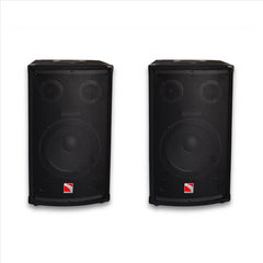 Intimidation 10" Passive PA Speaker Pair 800W & Amplifier PA System Bundle