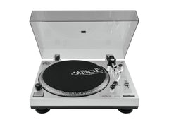 Omnitronic BD-1350 Plattenspieler Silber Riemenantrieb inkl. Staubschutzhülle DJ Disco Vinyl