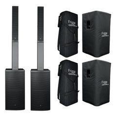 2x DAP Frigga Single Active Column PA System 2000w - Black Inc Covers