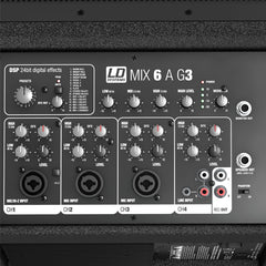 LD Systems MIX 6 Ein aktiver G3-2-Wege-Lautsprecher mit integriertem 4-Kanal-Mixer