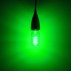 Prolite 4W LED T45 Funky Spiral Filament Lamp ES, Green
