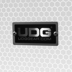 UDG Ultimate ausklappbarer DJ-Tisch MK2 Plus, Weiß (Rollen)