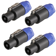 4x Roar Speakon Connector 4 Pole Male Speaker Plug