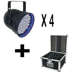 Showtec PAR 56 LED Schwarz x4 &amp; Flightcase