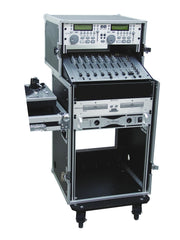 Roadinger Flightcase Pro 16U + 10U Mixer Rack Case PA Sound System inkl. Schreibtischtisch