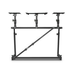 Gravity FDJT 01 DJ Desk Booth Stand Adjustable Loudspeaker + Laptop Trays *B-STOCK*