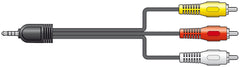 AV:Link Camcorder lead, 3.5mm plug to 3 x RCA plug 2.0m