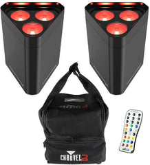 Ensemble d'éclairage LED sans fil Chauvet DJ Freedom Wedge Quad avec batterie
