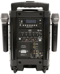 QTX PAV8-UHF PAV Ensemble de sonorisation portable avec micros UHF, haut-parleur Bluetooth et DVD